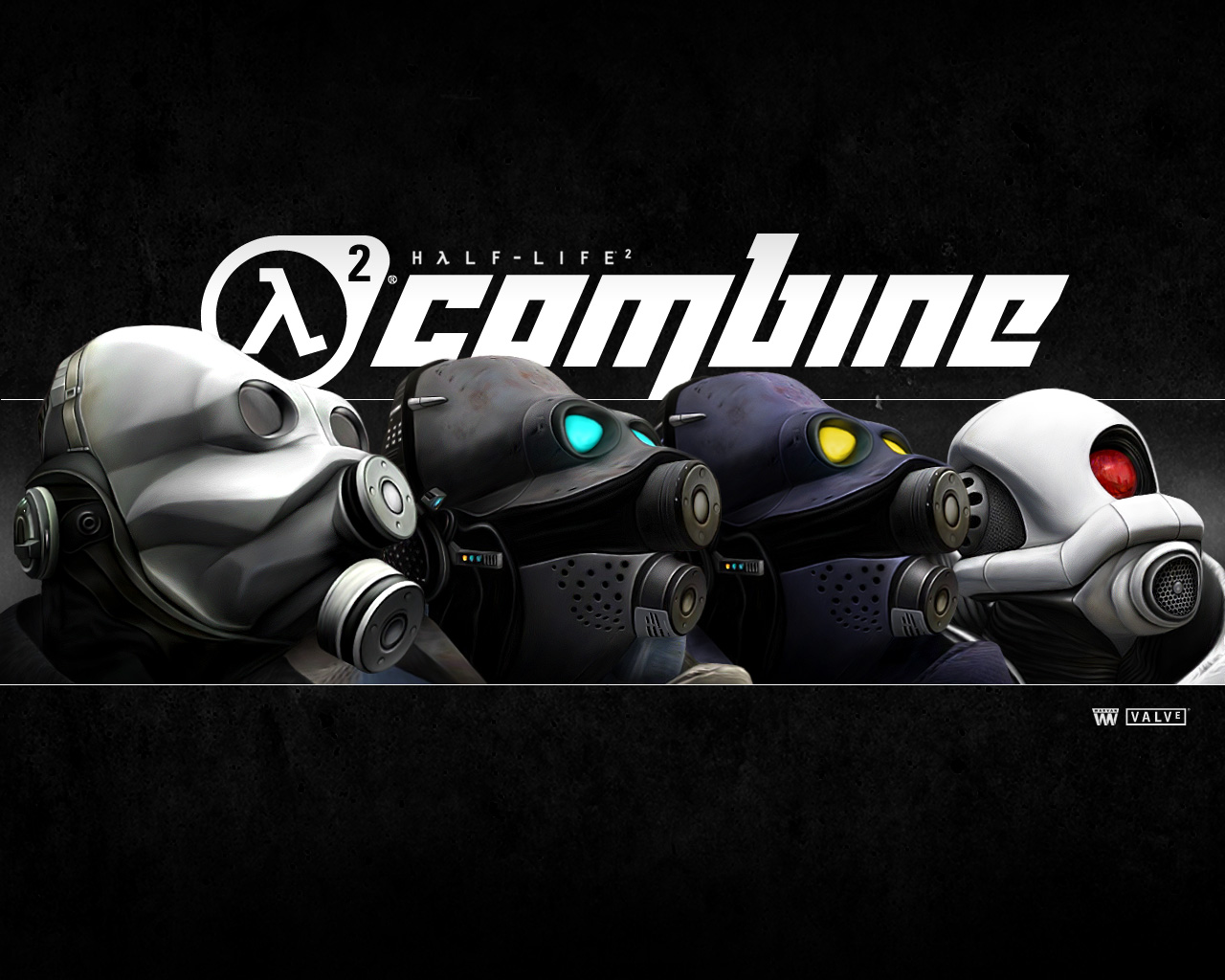 Various combine overwatch soldiers being showcased in a line